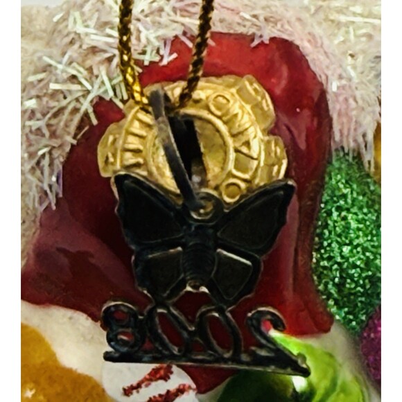 Fitz And Floyd 2008 Santa Glittered Christmas Ornament 6in 4in Hanger - Picture 3 of 7